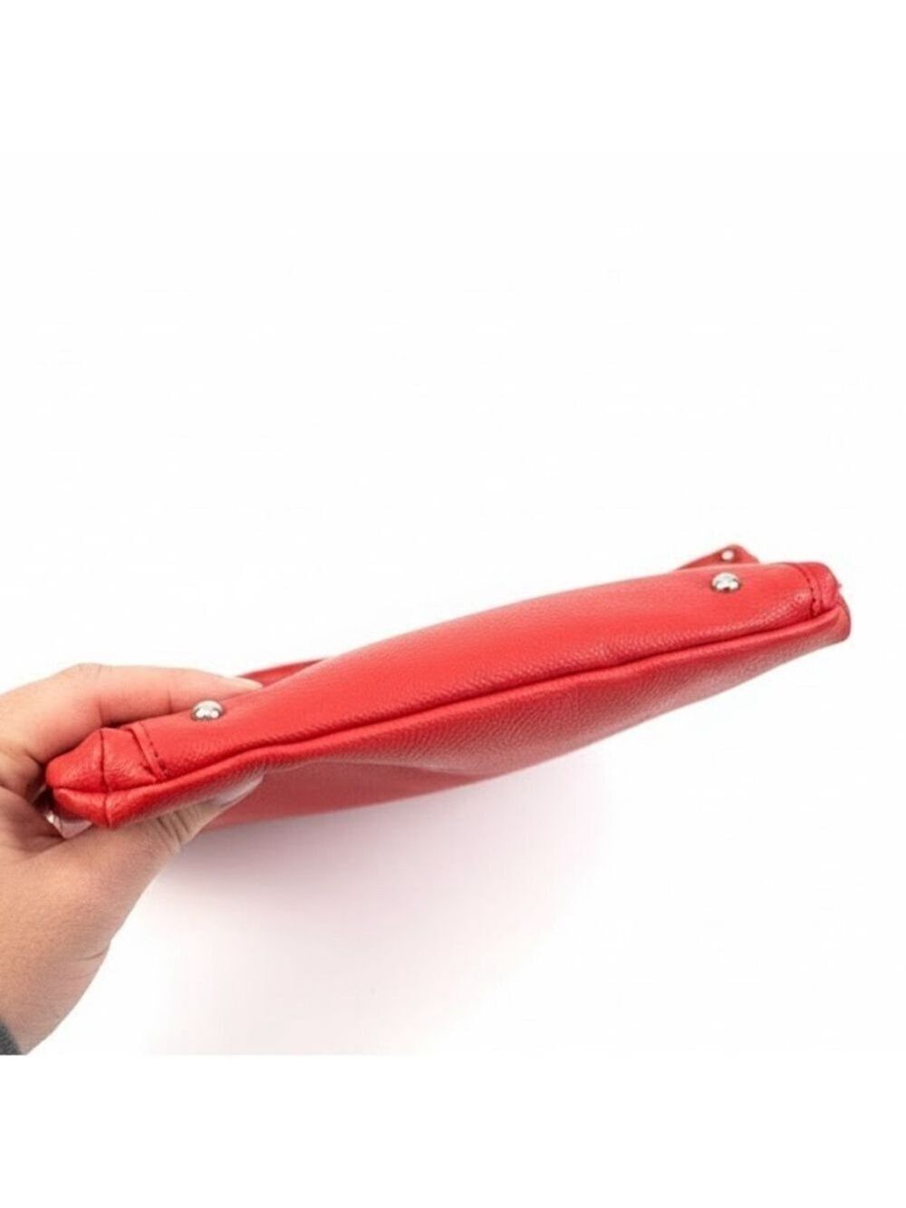 Nine West 2 Bag Bundle: Red Crossbody & Silver Sequin Clutch - Picture 2 of 10
